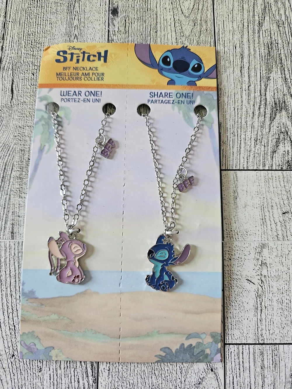 Disney Stitch & Angel BFF Split Pendant Necklaces